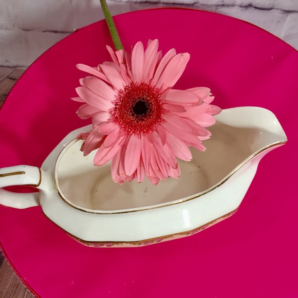 Vintage China Gravy Boat, Pink Floral China, Edwin Knowles China, Serving Dish - Picture 5 of 5
